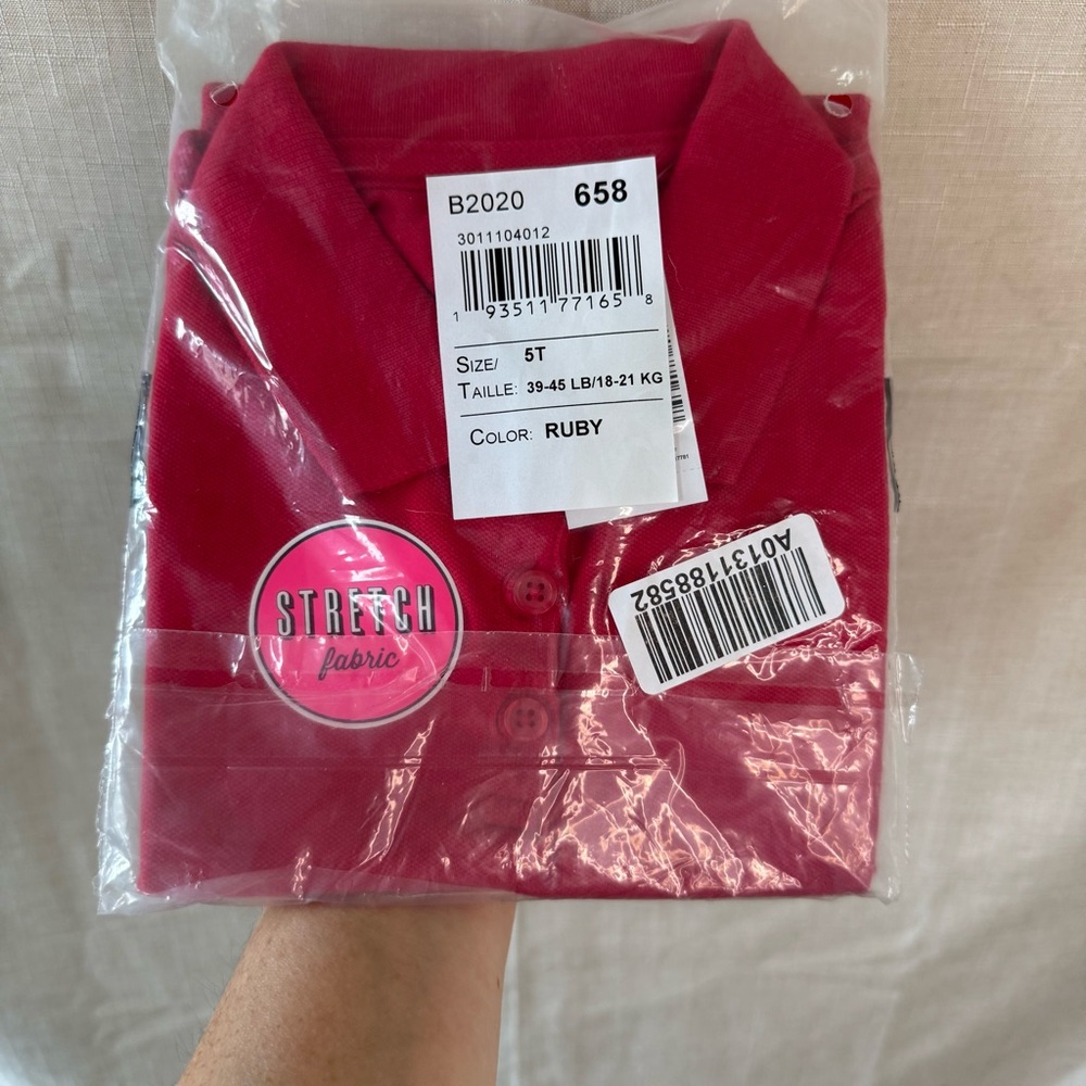 NWT Children’s Place Ruby Red Polo Shirt Size 5T | School Uniform | In Packaging